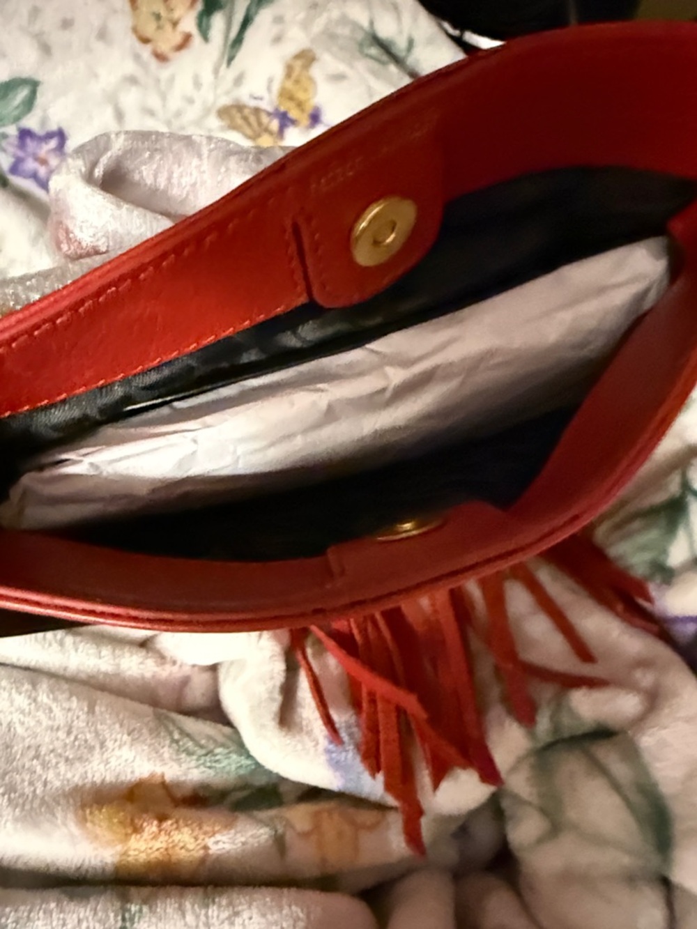 Rebecca Minkoff NWT Fringe Leather Crossbody Bag in Red - Picture 9 of 9